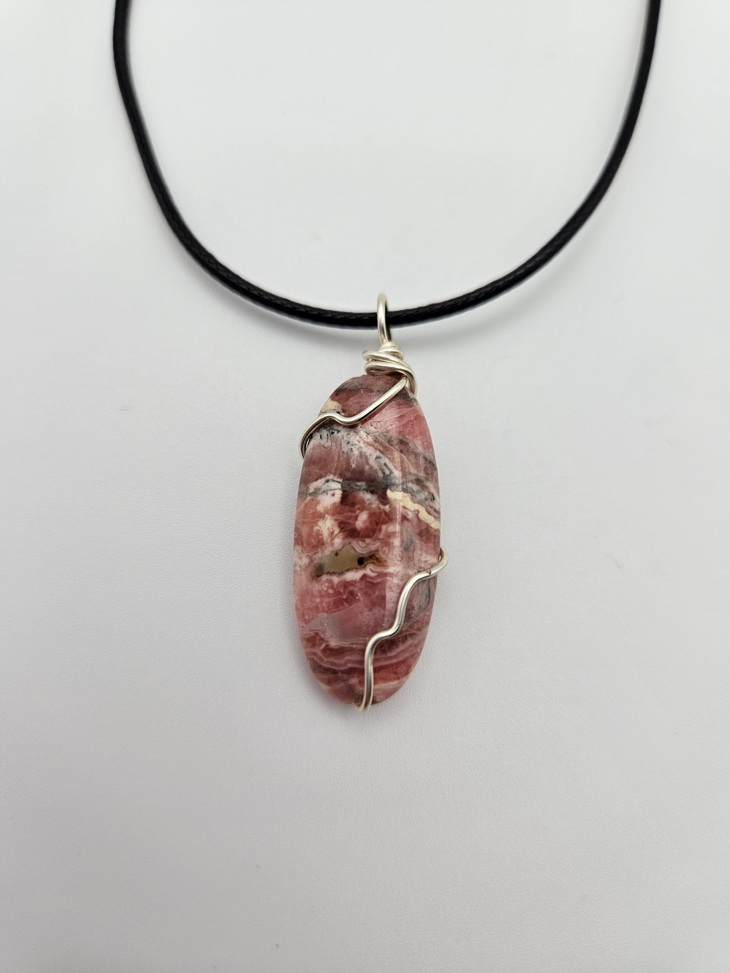 Rhodochrosite Wire Wrapped Necklace