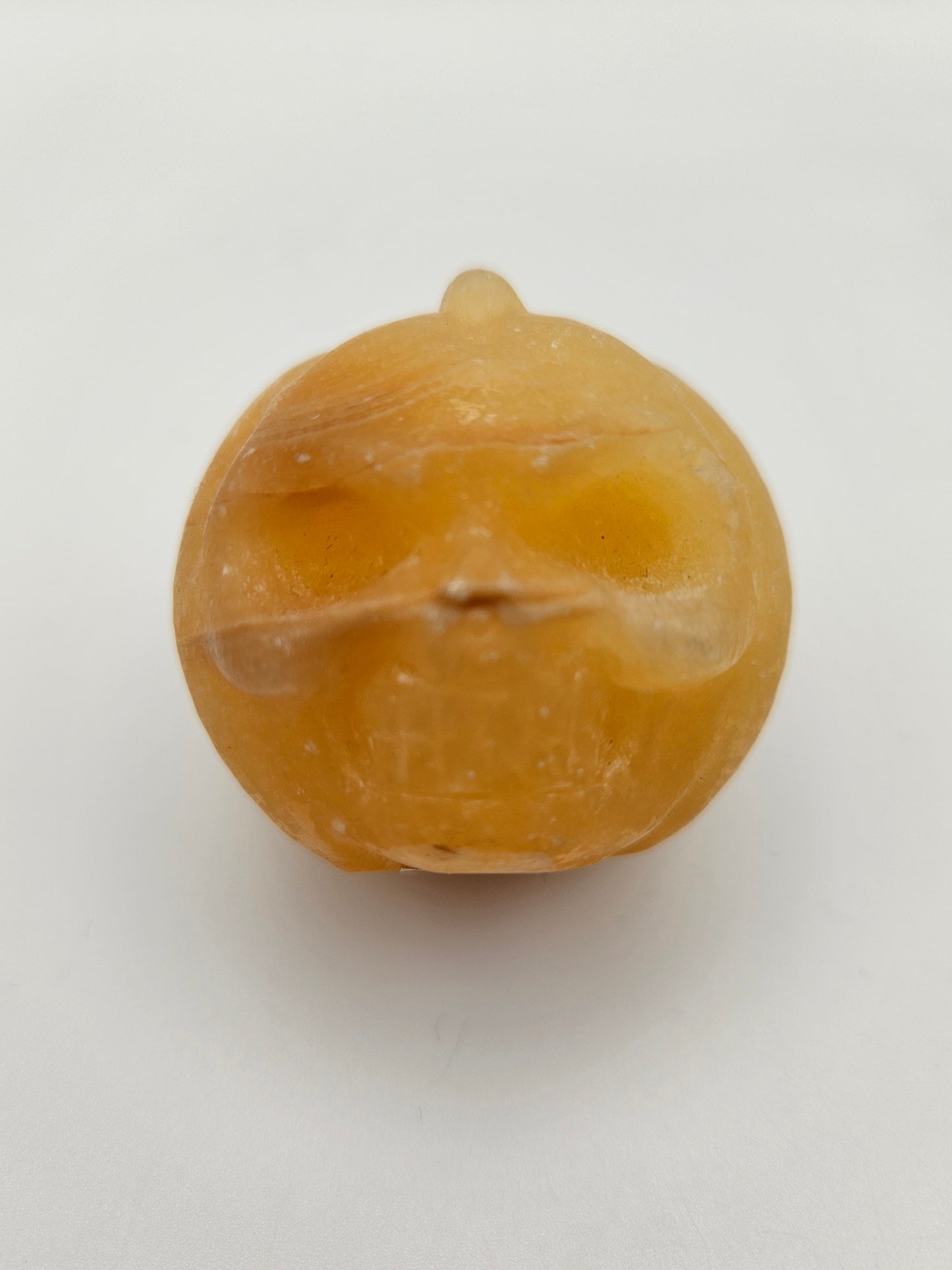 Orange Calcite Pumpkin Skull
