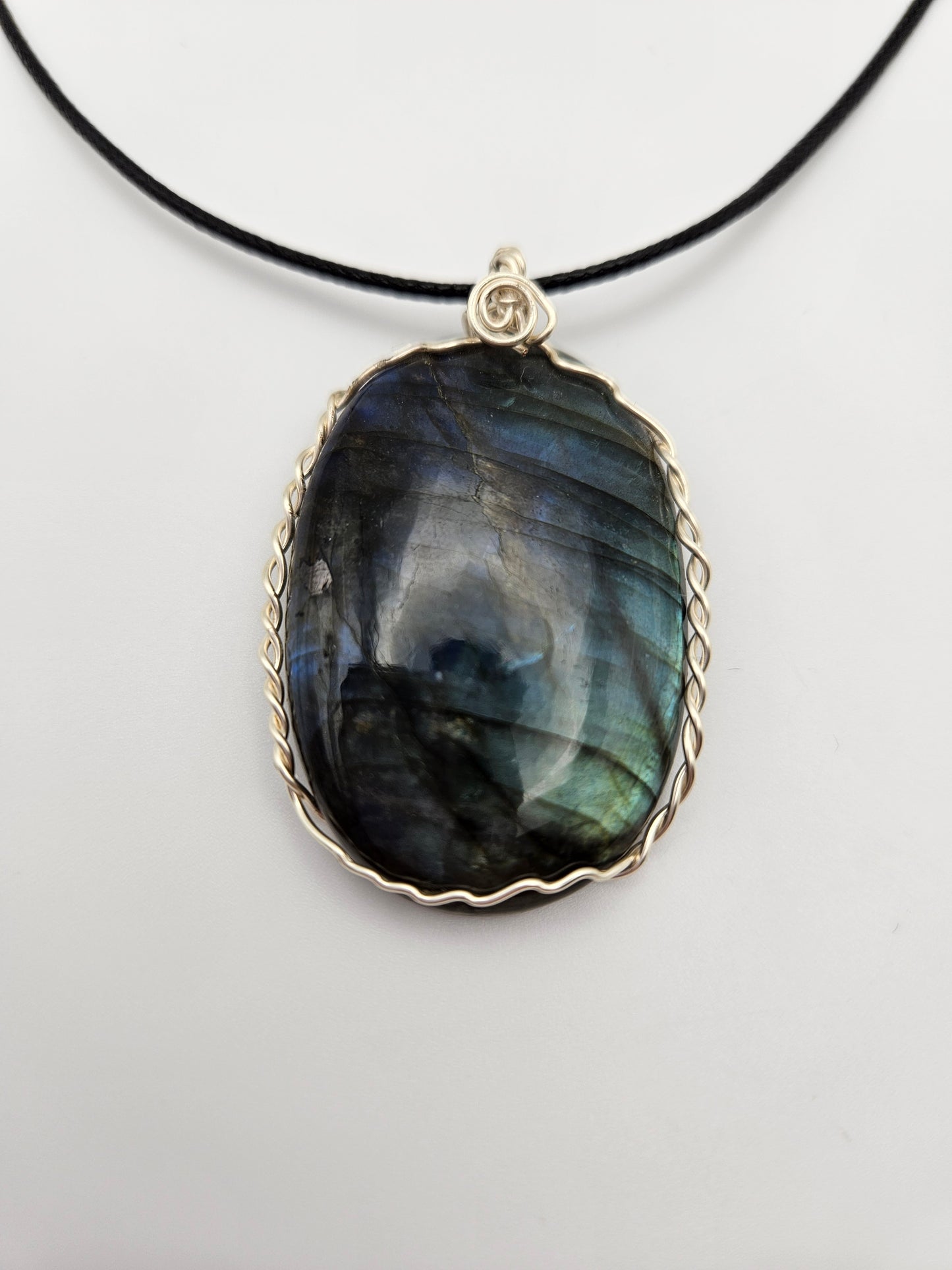 Labradorite Wire Wrapped Necklace