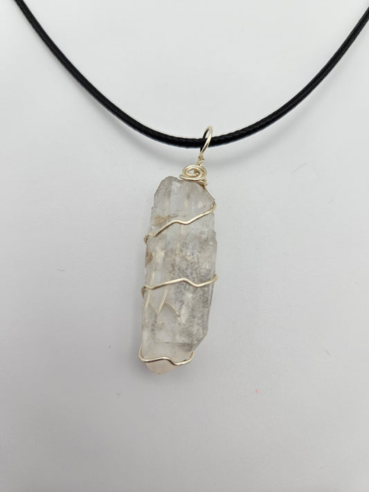 Clear Quartz Wire Wrapped Necklace