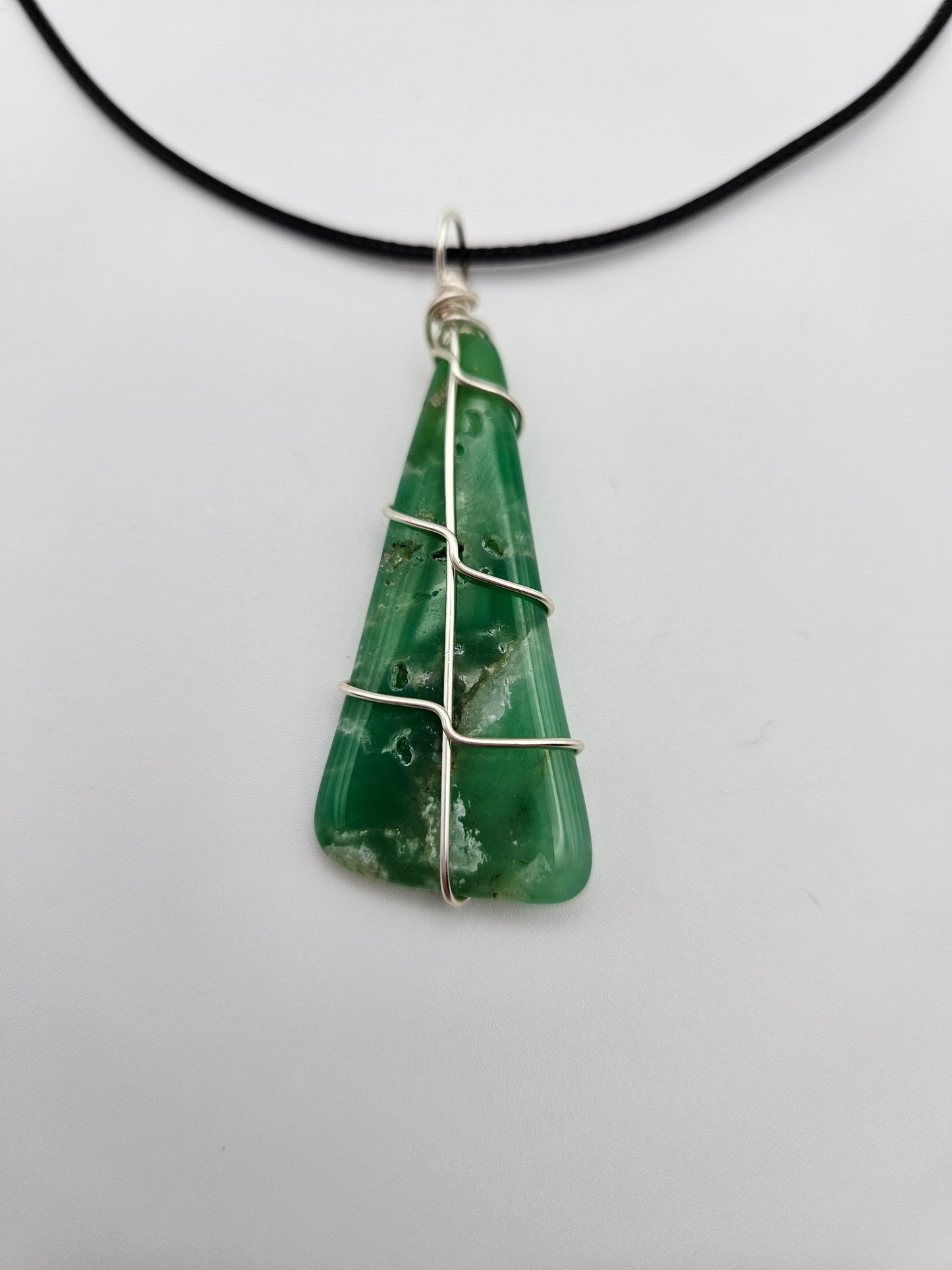 Chrysophrase Wire Wrapped Necklace