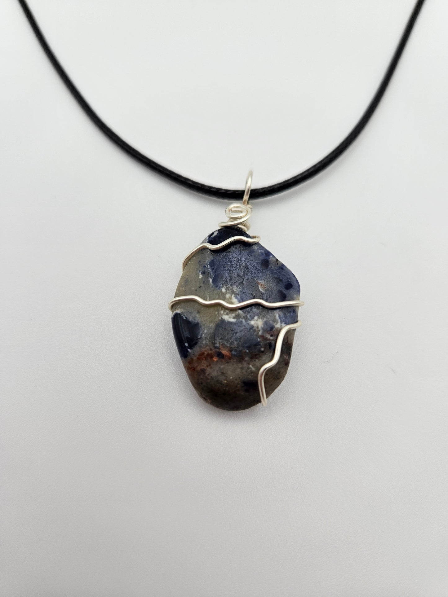 Sodalite Wire Wrapped Necklace