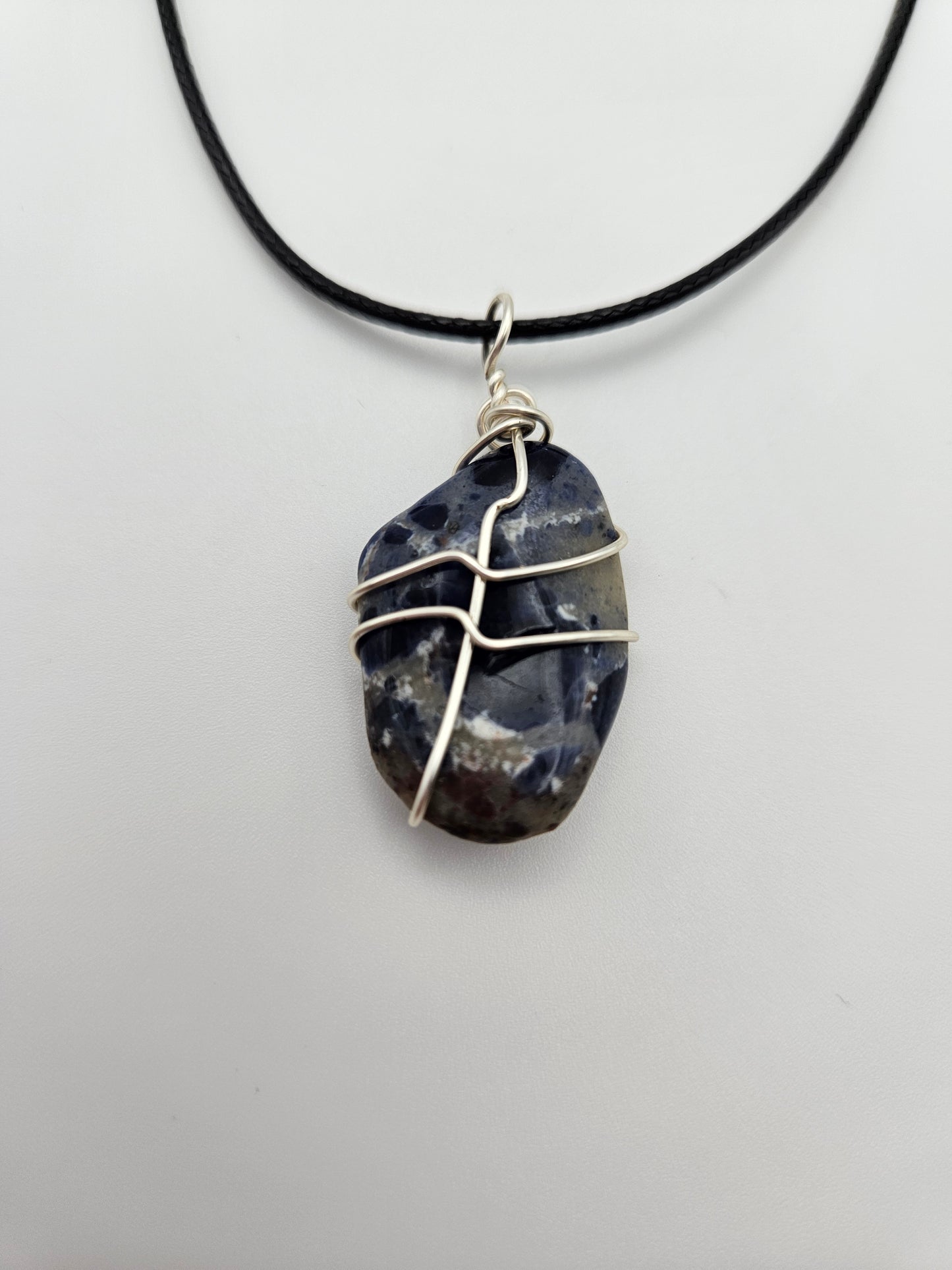 Sodalite Wire Wrapped Necklace